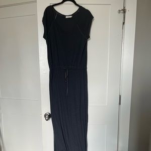 Navy cotton jersey maxi dress